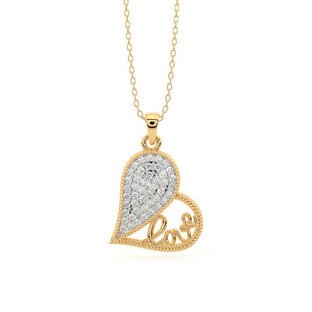 Arshia Slanted Heart Diamond Pendant